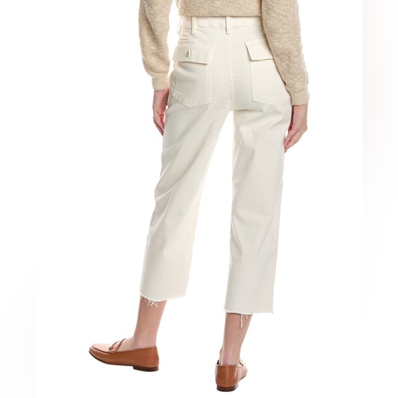 MOTHER Pants - MOTHER DENIM PATCH POCKET PRIVATE ANKLE FRAY CREAM PUFFS WIDE LEG JEAN Size 24